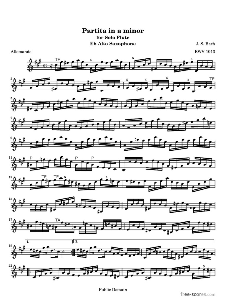 Bach Partita Saxophone Pdf Johann Sebastian Bach Classical Music