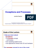 Exceptions and Processes!: Jennifer Rexford!