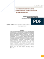 L Uso de Las Tecnologías Digitales Y El Aprendizaje Colaborativo de Los Estudiantes de Nivel Medio Superior