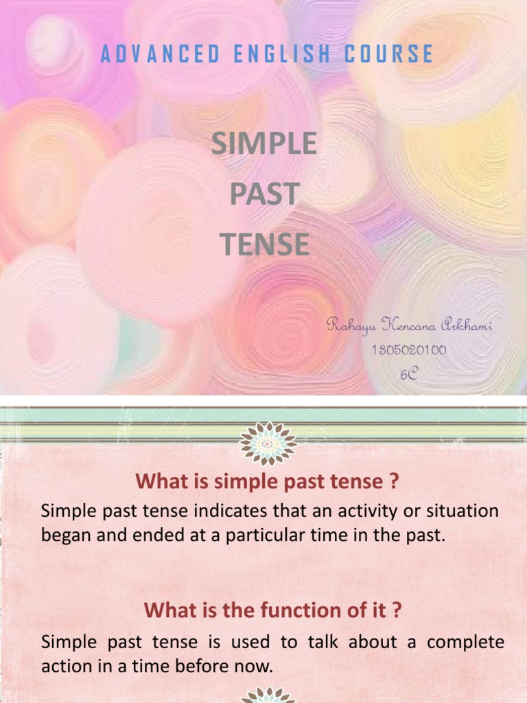 Simple Past Tense: Advanced English Course | PDF | Language Arts ...