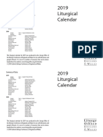 2019 Liturgical Calendar: Liturgy Office