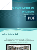 Roles of Media in Pakistan: Zanib Zulfiqar FA16-BEE-BS-036