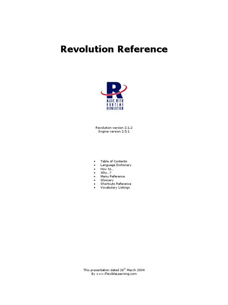 Revolution Reference: Revolution Version 2.1.2 Engine Version 2.5.1 ...