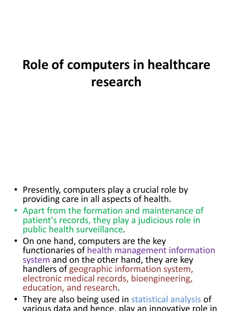 7 Role of Computers in Healthcare Research PDF Telemedicine Health Informatics