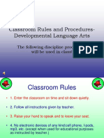 Classroom Rules and Procedures Power Point Dev