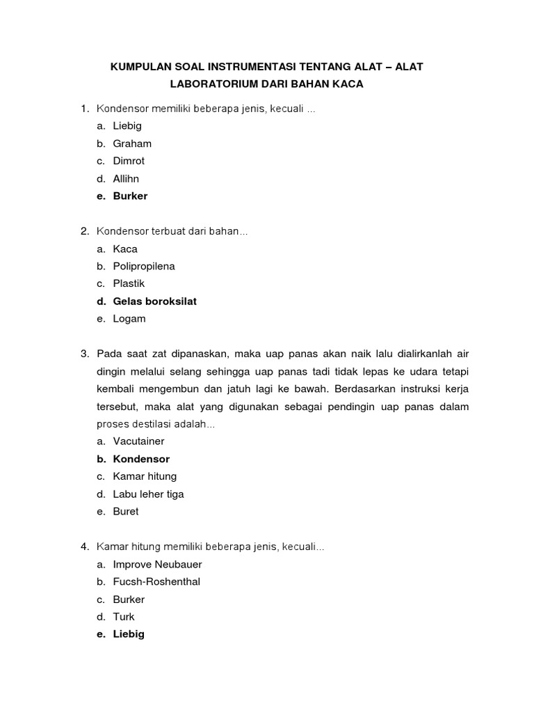 Kumpulan Soal Instrumentasi Tentang Alat