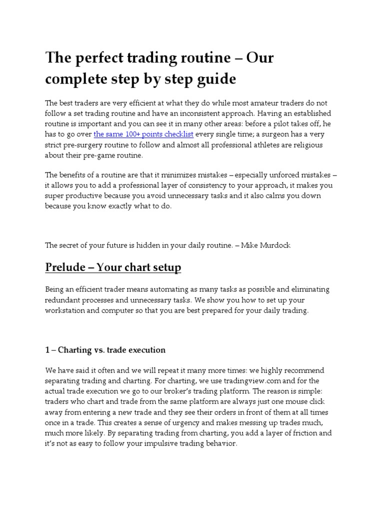 Perfect Trading Routine Guide | PDF | Foreign Exchange Market | Commodity
