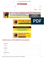 Mathematics 2010 JAMB Past Questions - Myschool