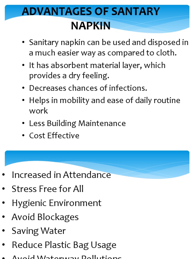 Advantages of Sanitary Napkin PDF Nature
