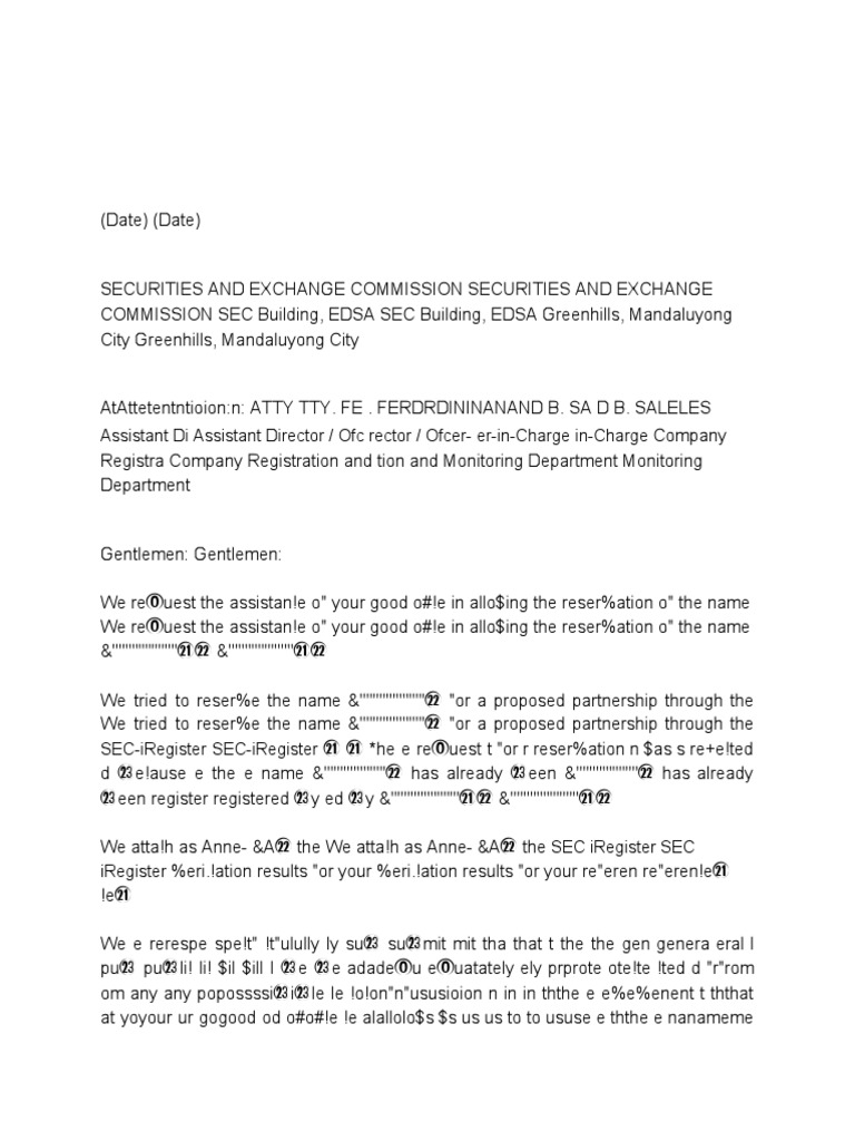 Letter of Appeal Name Verification Sec | PDF | U.S. Securities And ...