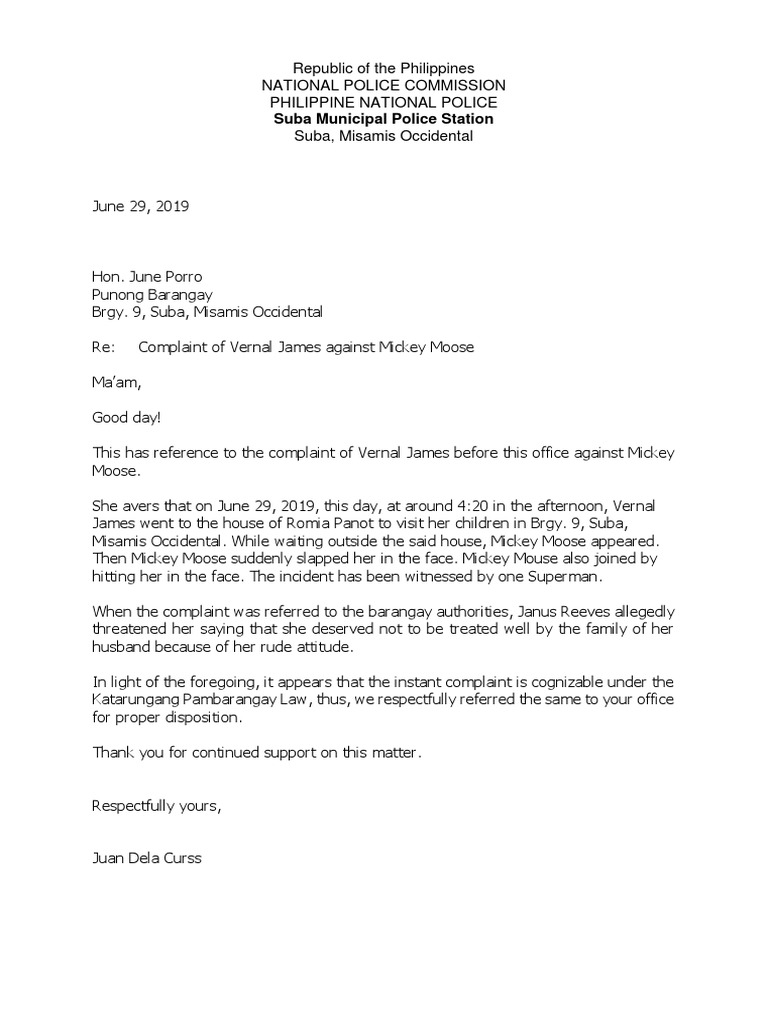 Case Referral To Barangay PDF