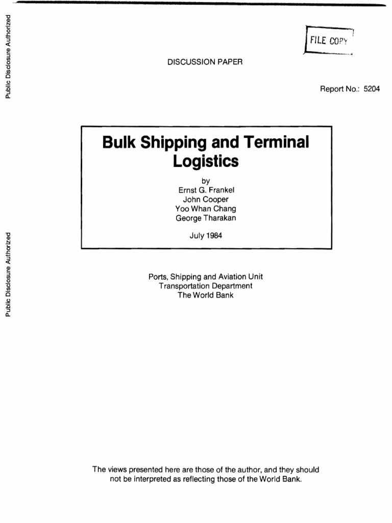 Bulk Shipping and Terminal Logistics | PDF | Cargo | Freight Transport
