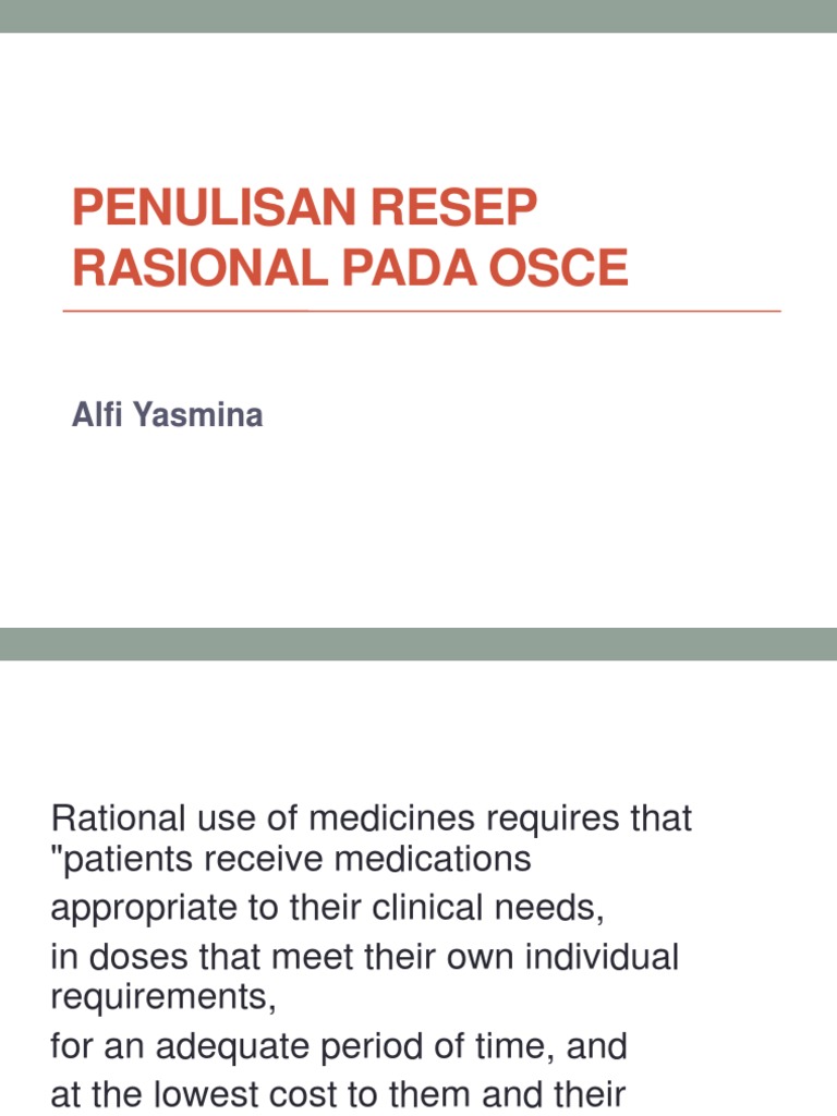 Penulisan Resep Rasional Pada OSCE | PDF | Kesehatan Holistik | Sains ...