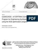 Codes/Ads - A Fortran Control Program For Engineering Synthesis Using The ADS Optimization Program