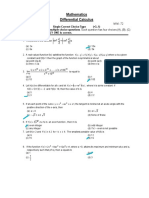 Differential Calculus Test