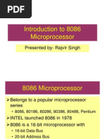 Introduction To 8086 Microprocessor: Presented By-Rajvir Singh