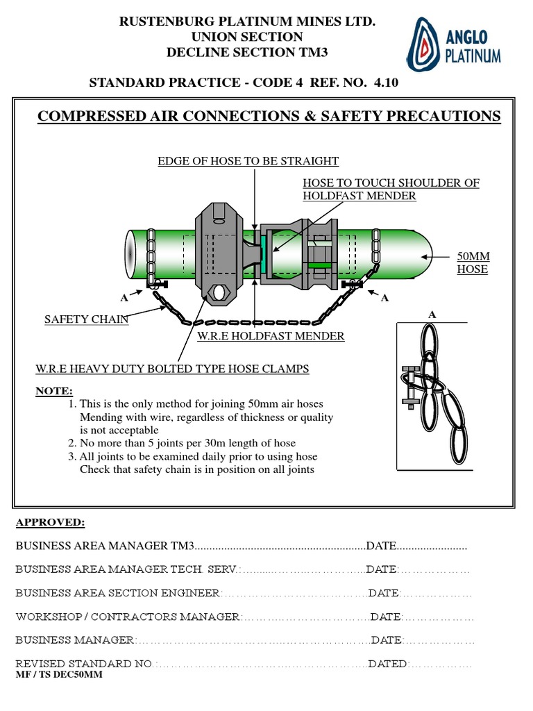 410 Compressed Air Connections & Safety Precautions Tm3 PDF