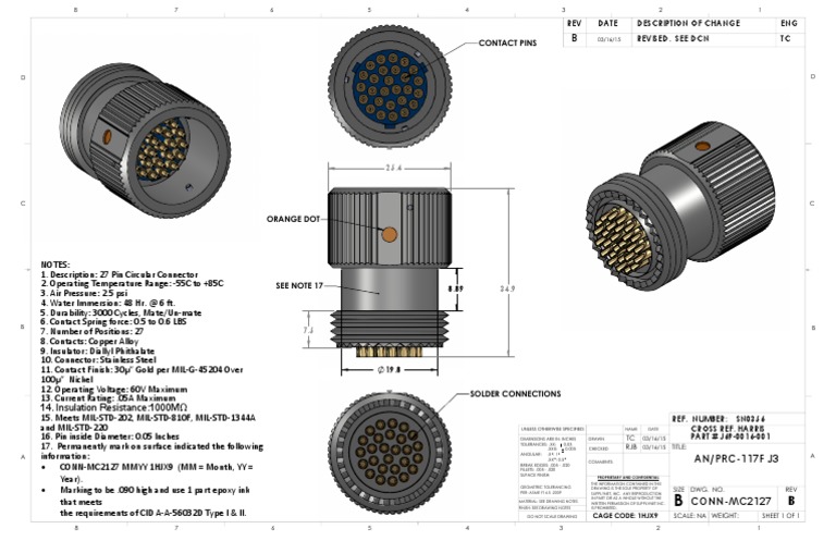 27 Pin Circular Connector Specs | PDF | Electrical Connector | Materials
