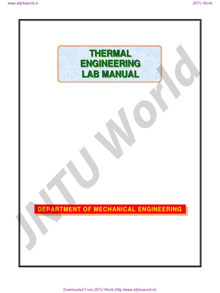 Thermal Engineering Lab Manual | PDF | Diesel Engine | Engines