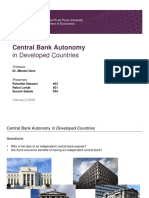 Central Bank Autonomy: in Developed Countries