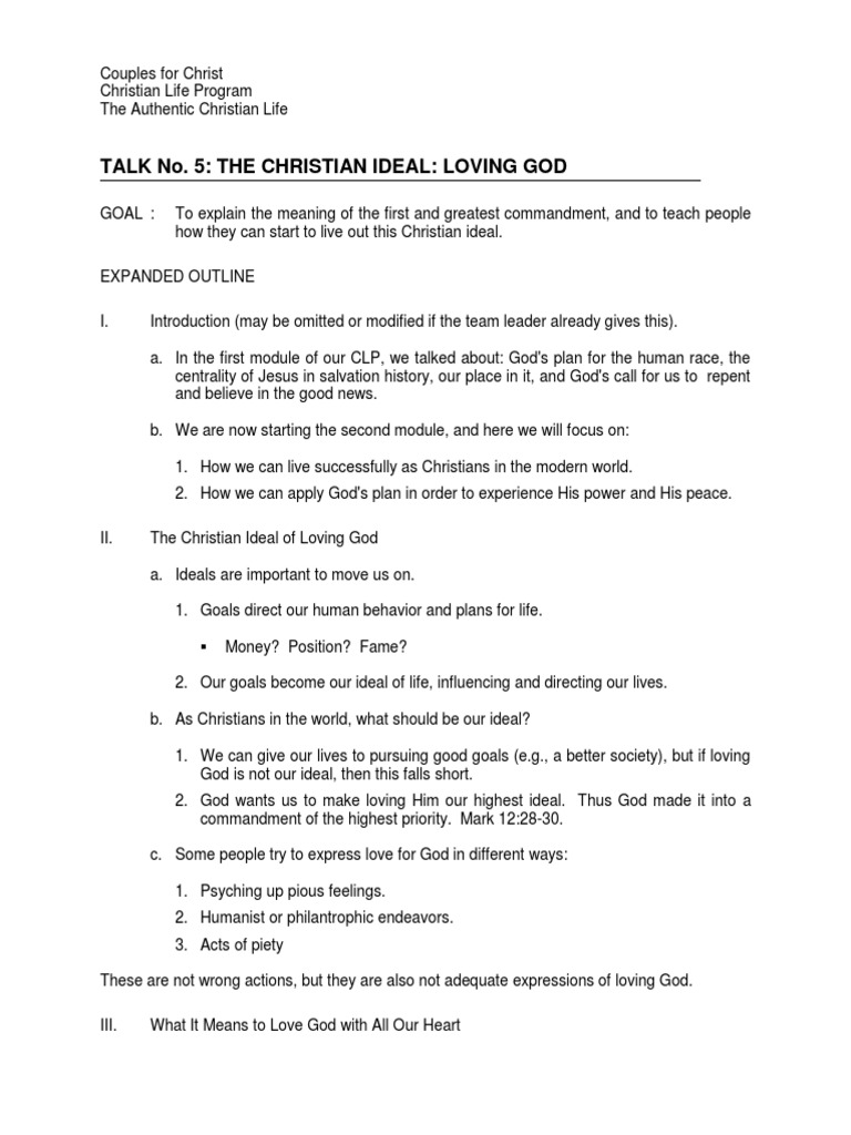 CFC Talk 5 | PDF | Love | Gospel Of Mark