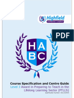 Course Specification Level 3 Award in PTLLS