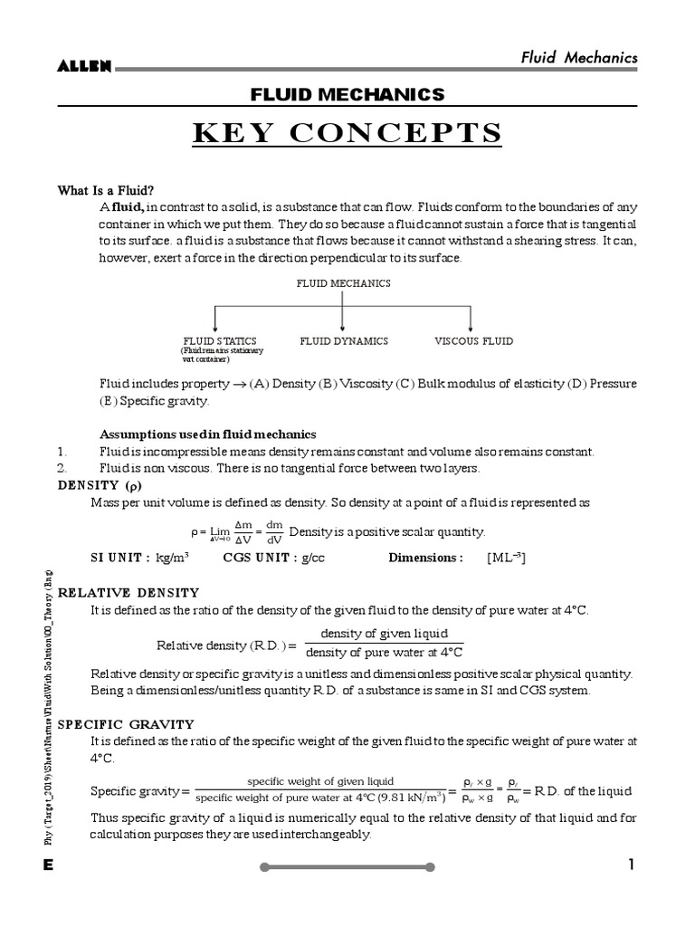 Fluid Machanics Pdf Buoyancy Fluid Mechanics