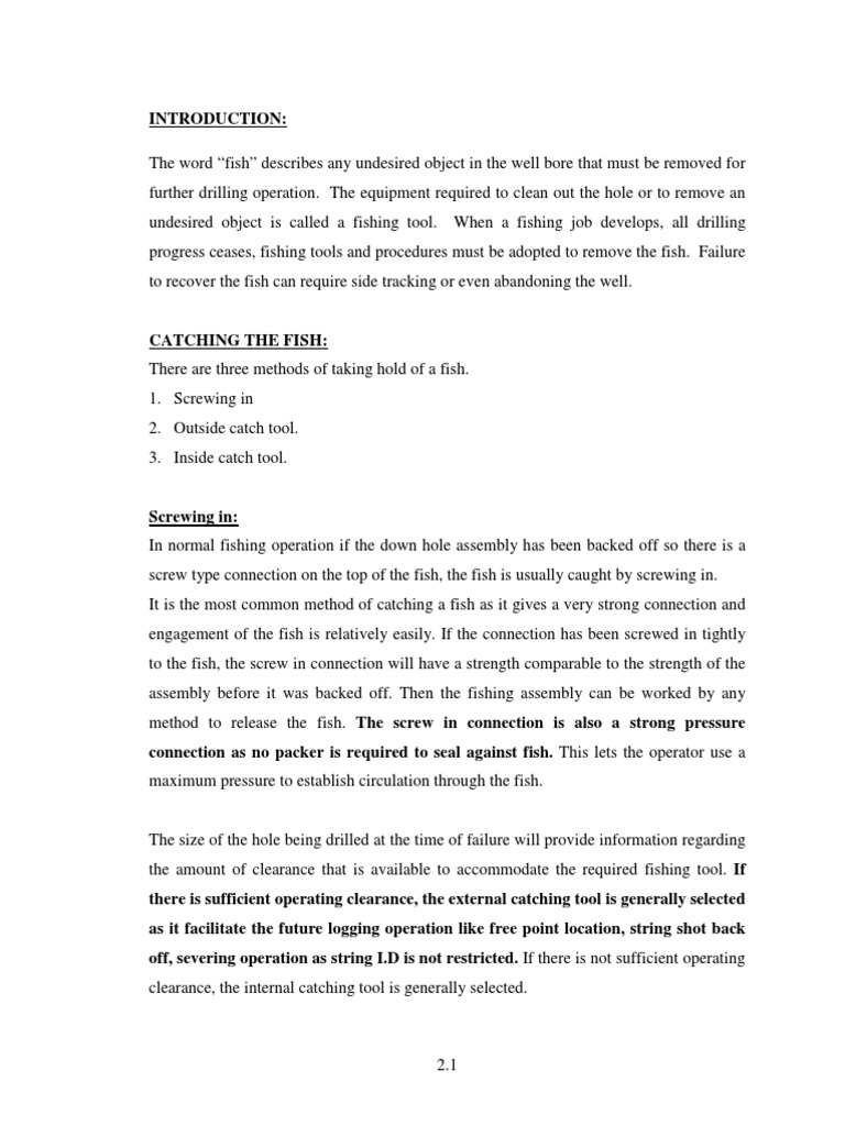Fishing Tool PDF Screw Drilling