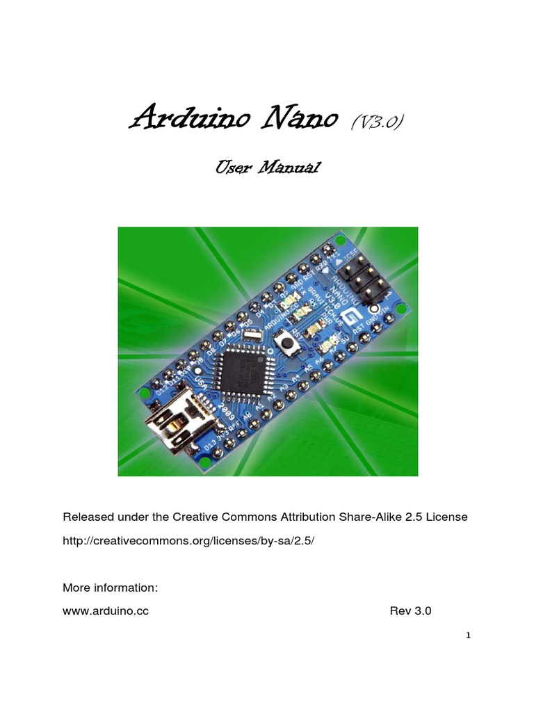 Arduino Nano 3 User Manual PDF | PDF
