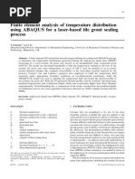 Finite Element Analysis of Temperature Distribution Using ABAQUS For A Laser-Based Tile Grout Sealing Process