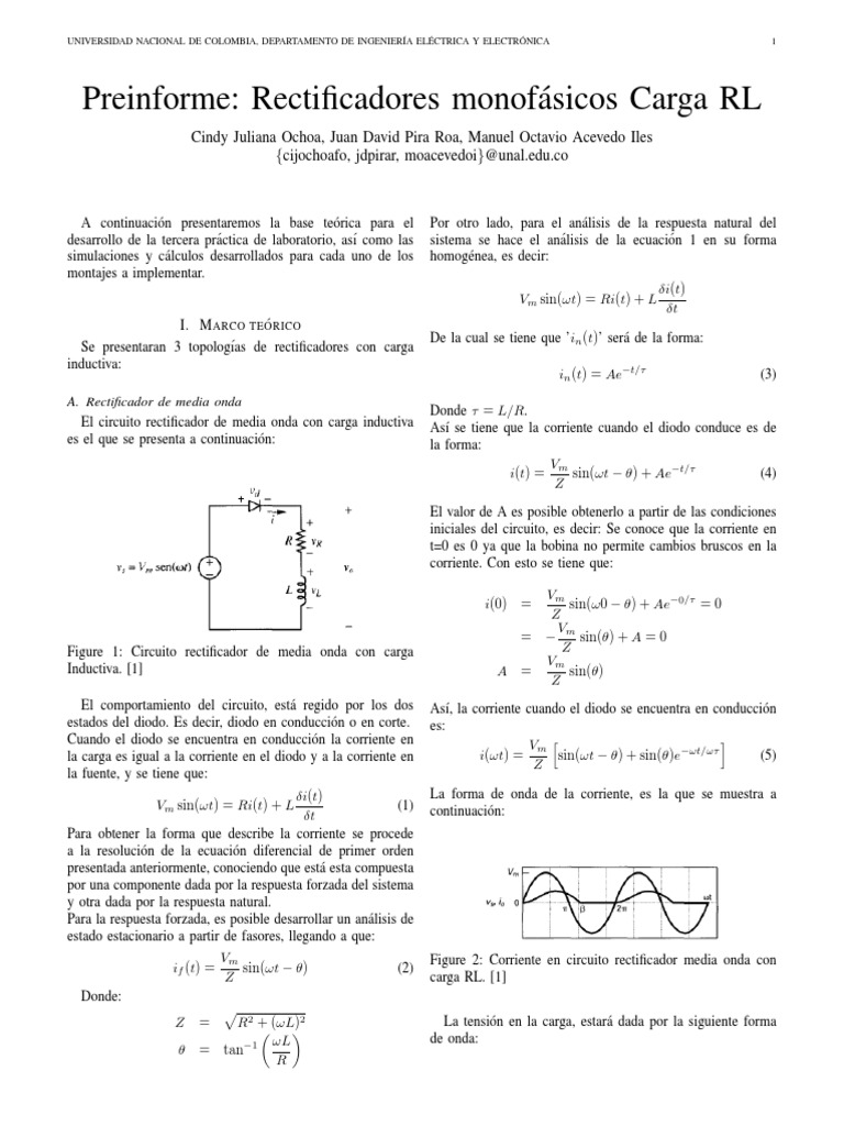 Rectificadores Con Carga RL | PDF | Rectificador | Diodo