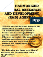 The Harmonized National Research and Development (R&D) Agenda