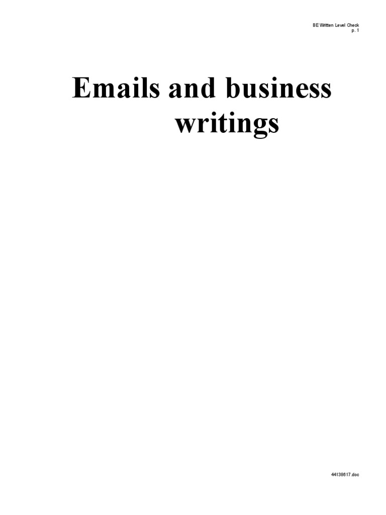 Emails and Business Writing | PDF