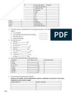 Prefixes and Units Worksheet