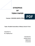 Synopsis OF Term Paper: Course: CSE2050 (DATA STRUCTURES)