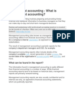 Management Accounting - What Is Management Accounting?: What Can Be Found in The Report?