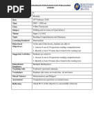 Rancangan Pengajaran Dan Pebelajaran Harian Week Day Date Time Class Subject Theme Topic Learning Standard Behavioral Objectives