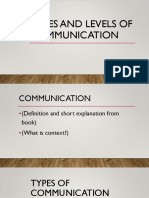 Types & Levels of Communication - Definitions, Contexts, Purposes & Styles