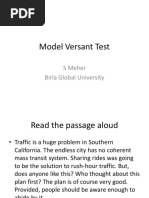 Model Versant Test: S Meher Birla Global University