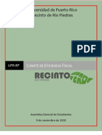 Informe Final del Comité de Eficiencia Fiscal - Proyecto Recinto Verde