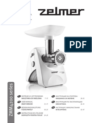 Manual de Utilizare Masina de Tocat Carnea Zelmer Zmm4282w PDF