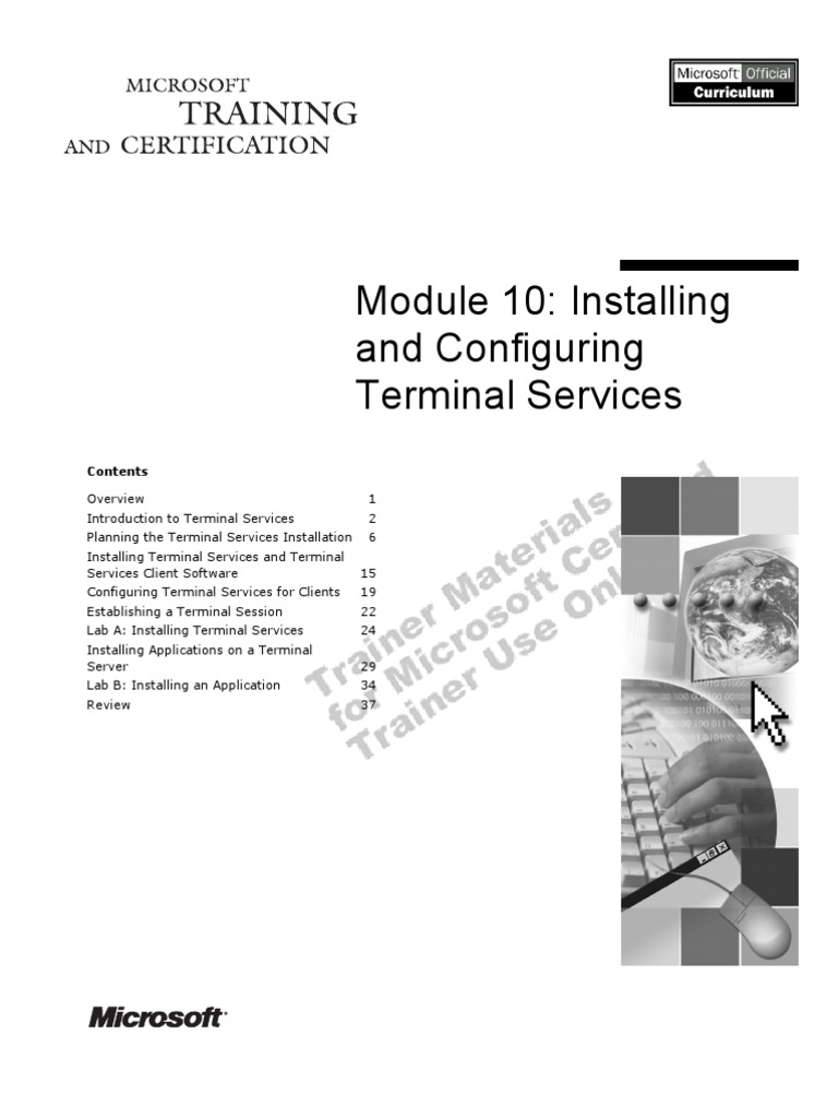 Installing and Configuring Terminal Services | PDF | Remote Desktop ...