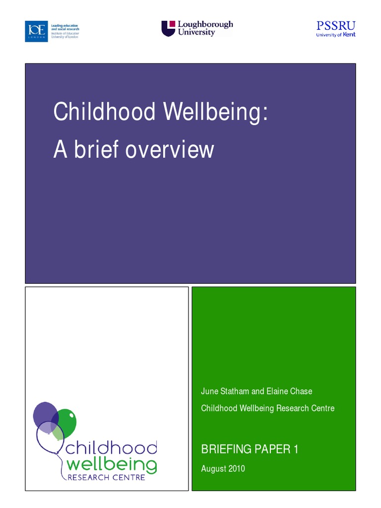 Overview of Childhood Wellbeing Research | PDF | Quality Of Life | Well ...