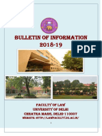 Bulletin of Information 2018-19: Faculty of Law University of Delhi Chhatra Marg, Delhi-110007