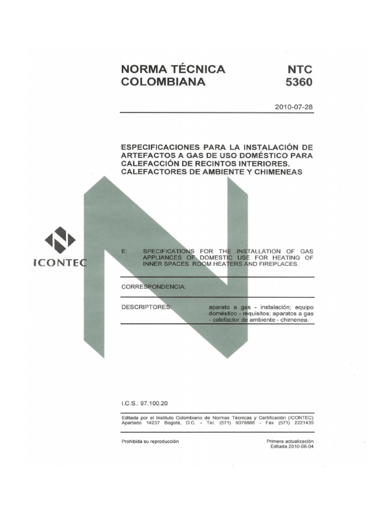 NTC - 5360-Chimeneas-y-Calefactores-Para-Recintos-Interiores-2010 PDF ...