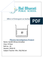 Effect of Detergent on Water Surface Tension