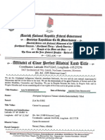 MZ B Affidavit of Clear Perfect Allodial Land Title