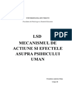 LSD Mecanismul de Actiune Si Efectele Asupra Psihicului Uman