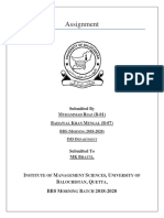 Assignment: I M S, U B, Q, BBS M B 2018-2020