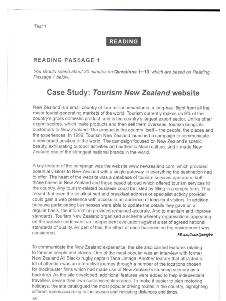 answer of case study tourism new zealand website
